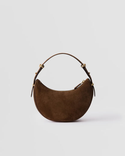 Arqué suede shoulder bag Cocoa Brown