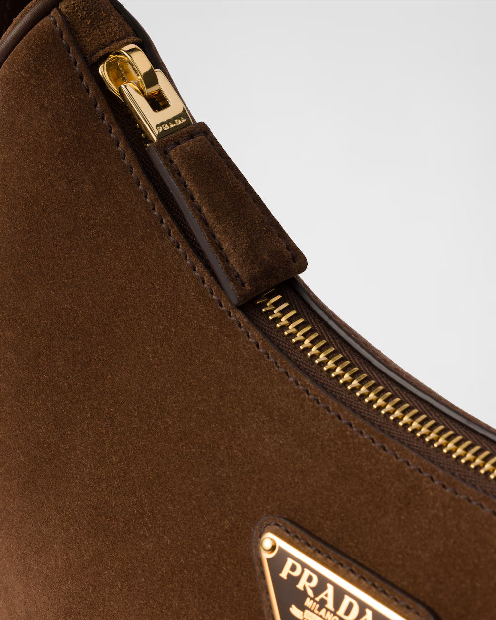Arqué suede shoulder bag Cocoa Brown