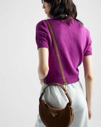 Arqué suede shoulder bag Cocoa Brown