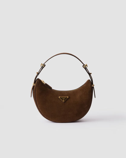 Arqué suede shoulder bag Cocoa Brown